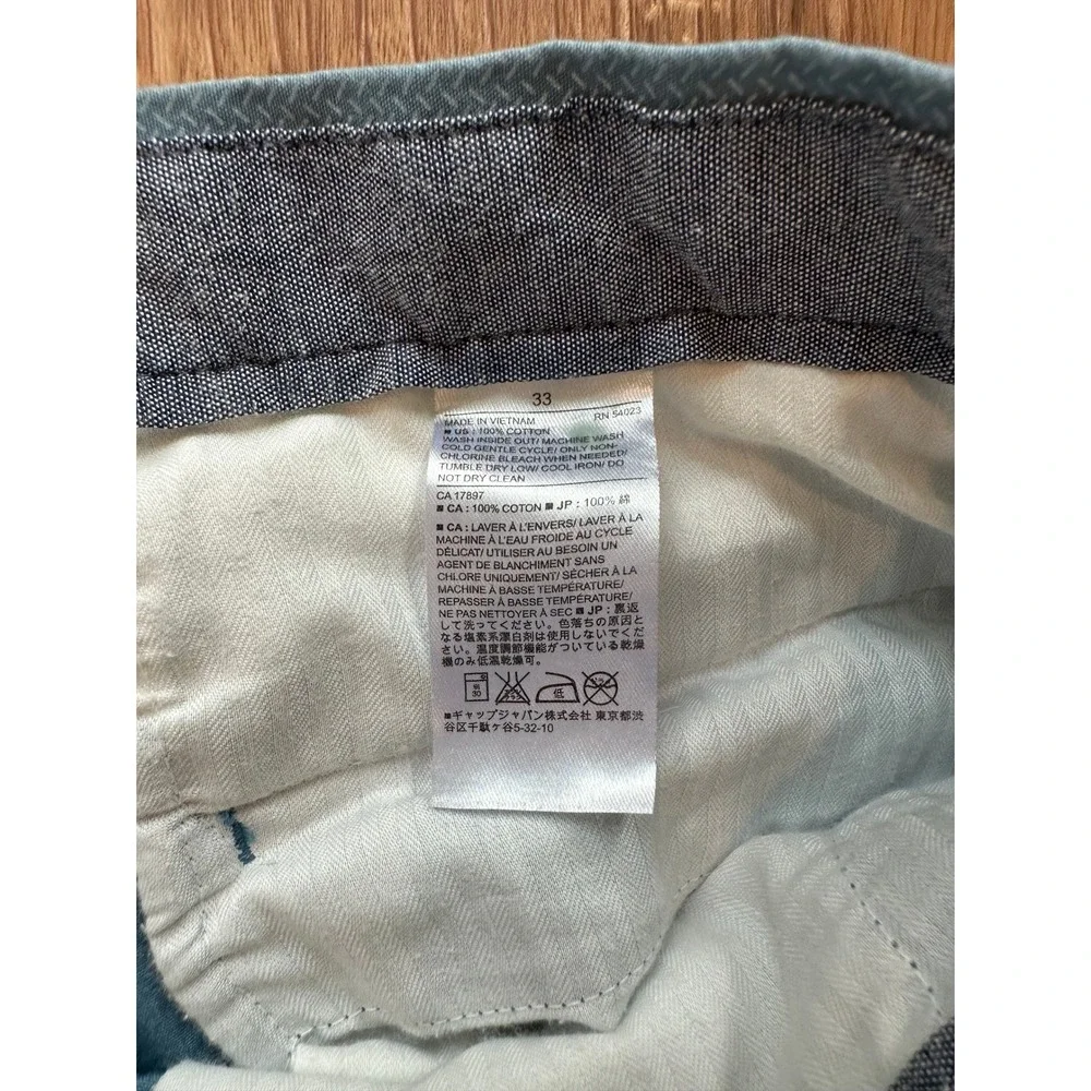 Banana Republic Aiden Slim Fit Teal Blue Geometric Cotton Shorts Mens‎ 33
